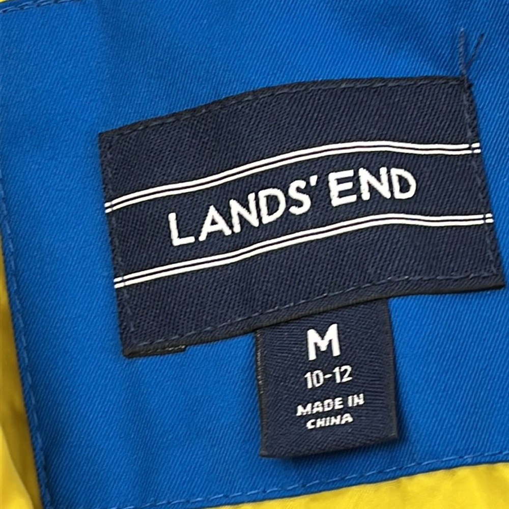 Lands End M 10-12 Blue Yellow Full Zip Lined Coat - Picture 2 of 13